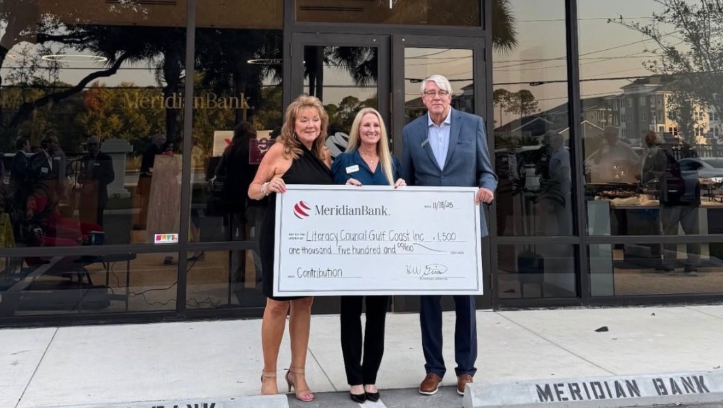 Meridian Bank donates $1,500 to Literacy Council Gulf Coast